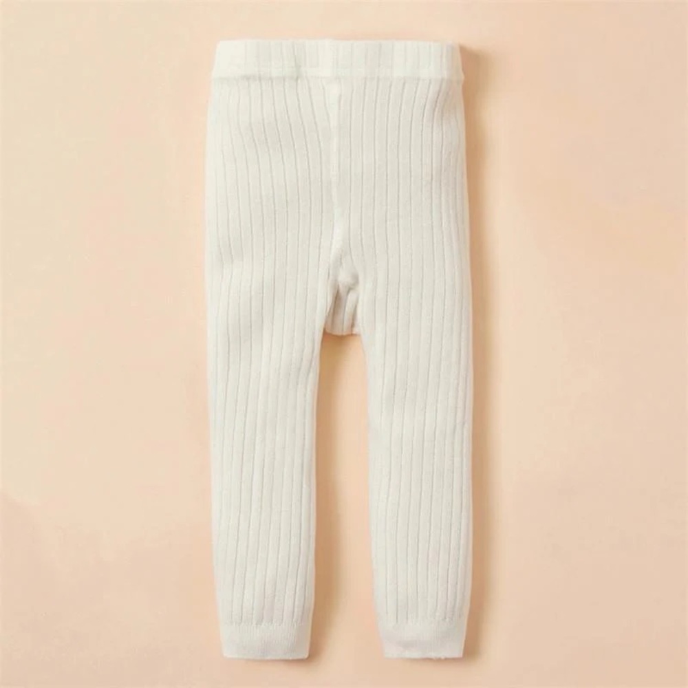 White Ribbed Tights